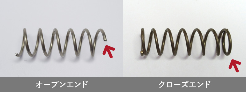 圧縮ばね/押しばね 端面形状